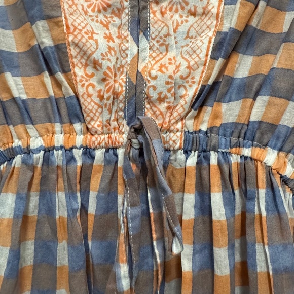 NWT World Market Blue and Orange Checkered Dress Size L/XL - Picture 4 of 5